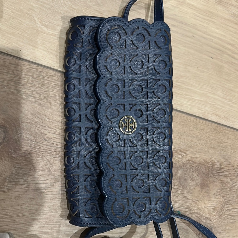 Tory Burch Navy Blue Crossbody/Clutch Bag